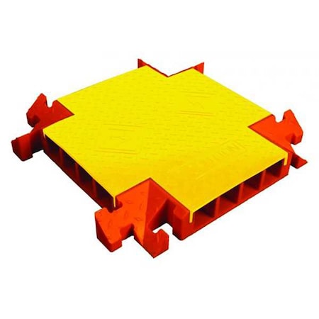 Linebacker Cable Protector, 3-3/4 in H, 3-3/16 ft L, 2-3/4 in W, 4 Channel, Polyurethane, Orange, Yellow CPCR4X300-Y/O
