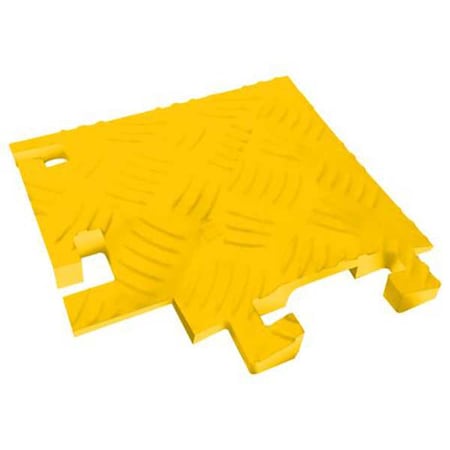 Fastlane Cable Protector 90 Deg Left Turn, 1-1/2 in H, 12 in L, 12 in W, 1 Channel, Polyurethane, Yellow FL90LT1X4-Y