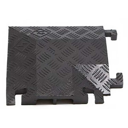 Fastlane Cable Protector 90 Deg Right Turn, 1-1/2 in H, 12 in L, 12 in W, 2 Channel, Polyurethane, Black FL90RT2X1.75-B