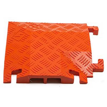 Fastlane Cable Protector 90 Deg Right Turn, 1-1/2 in H, 12 in L, 12 in W, 2 Channel, Polyurethane, Orange FL90RT2X1.75-O