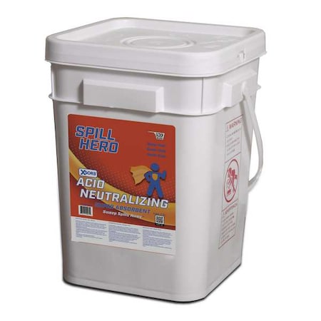 Spill Hero Granular Sorbent, Alumina Silica (Volcanic Ash), 4 gal Volume Absorbed per Pkg., 12 lb lb, Pail XT16N