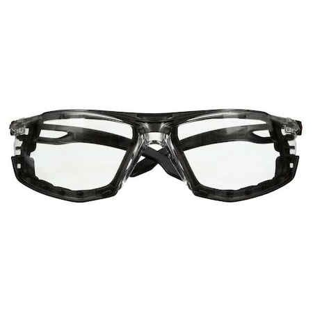 3M SecureFit(TM) 500, Safety Glasses, Scotchgard Anti-Fog & Anti-Scratch, Clear Lens, Clear Frame SF501SGAF-BLK-FM