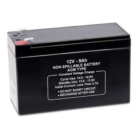 Zoro Select Sealed Lead Acid Battery, 12V, 9Ah, AGM 47039