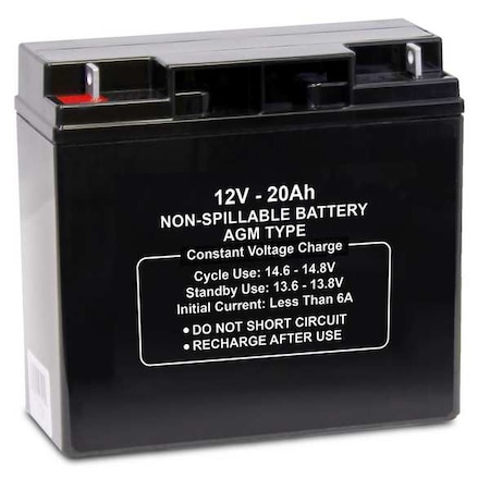 Zoro Select Sealed Lead Acid Battery, 12VDC, 20Ah 47021
