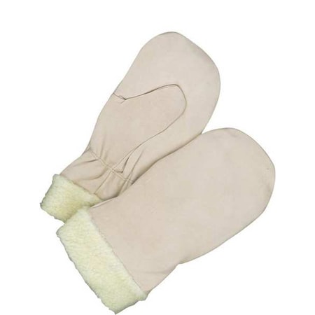 Bdg Leather Gloves, Cowhide Palm, Shirred Slip-On Cuff, Beige / Beige, 1 PR 50-9-803PL