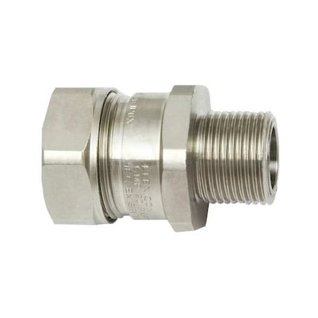 Calbrite Conduit Fitting Connector, 3/4 in, Threaded, Stainless Steel, Painted, Gray S60700FCHZ