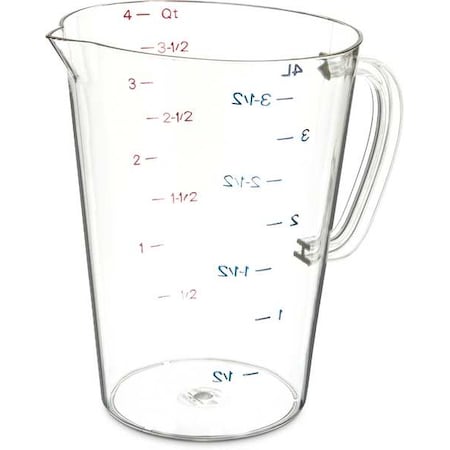 Carlisle Foodservice Measure Cup, Clear, 1 gal 4314507