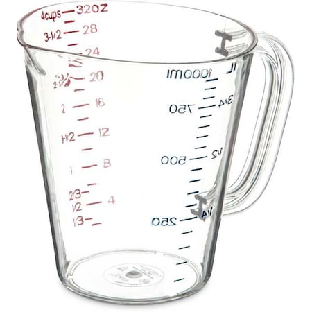 Carlisle Foodservice Measure Cup, Clear, 1 qt 4314307