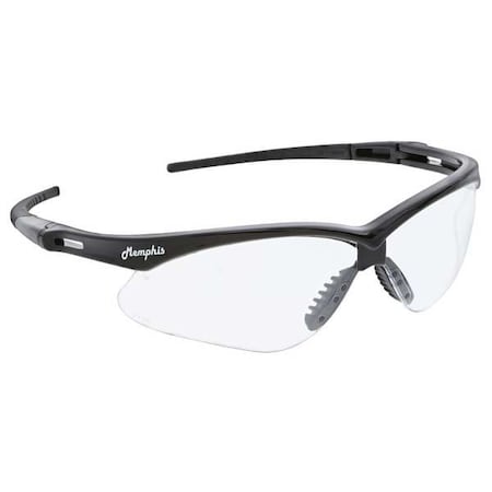 Mcr Safety Memphis MP1, Safety Glasses, MAX6 Anti-Fog, Clear Lens, Black Frame, Half-Frame 61LA76