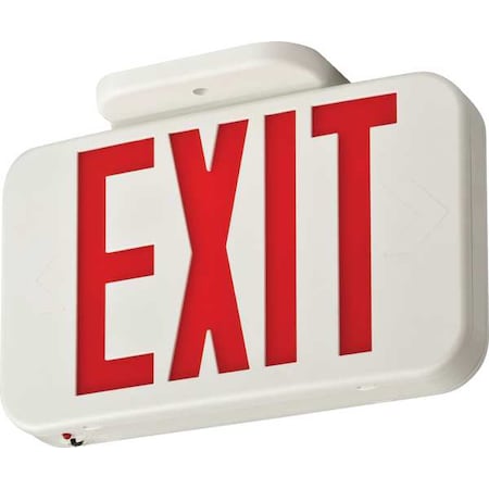 Lithonia Lighting LED Exit Sign, White, 1 or 2 Face(s), LED, Not Battery Powered EXRG
