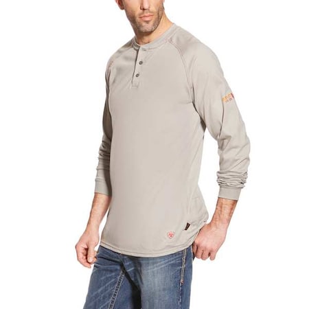 Ariat Men's FR Henley Longsleeve Tee, 8.9 cal/sq cm, L, Cotton 10013519