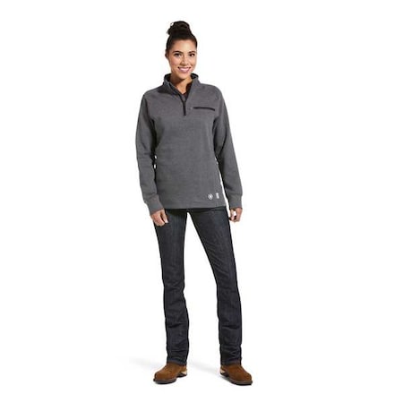 Ariat Women's Womens FR 1/4 Zip, Cotton, 1/4 Zip, Gray, XL 10032841