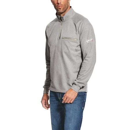 Ariat Men's FR 1/4 Zip, Cotton, Zipper, Gray, L 10022334