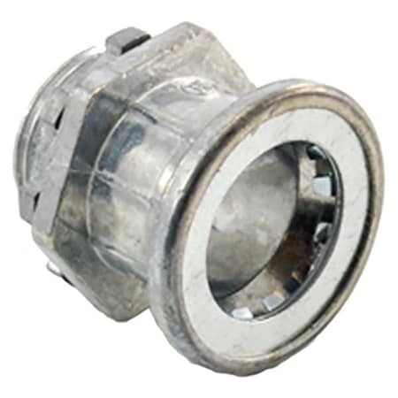 Bridgeport Fittings EMT Grounding Connector, 1/2 in, Push-On; Threaded, Zinc Alloy, Plain 250-MB
