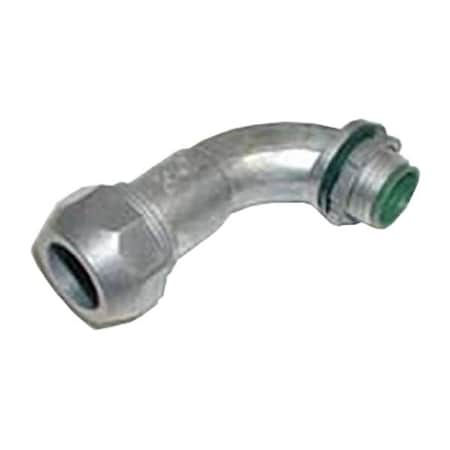 Bridgeport Fittings MC Grounding Connector, 1/2 in, Snap-In, Zinc Alloy, Painted, Silver 895-DCI2