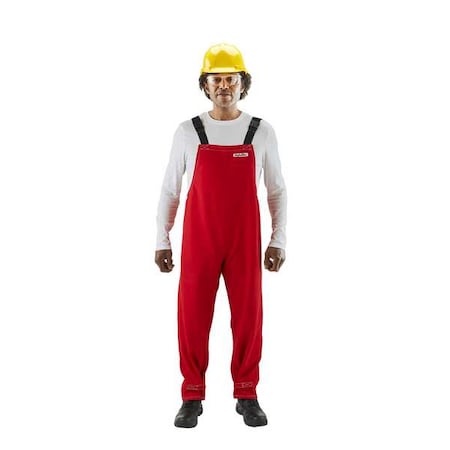Ansell 66-662 Alphatec Breathable Red Poly Bibbed Overall, Polyester, 31 in Inseam, Red, 2XL 66-662