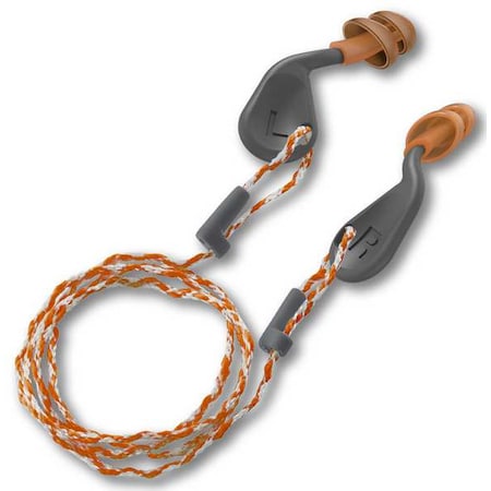 Hexarmor simpleFit Reusable TPE Ear Plugs, Flanged Shape, 25 dB, Orange, 48 PK 18-20001