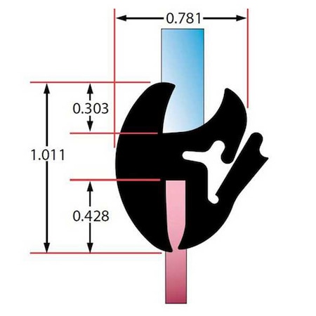Fairchild Locking Gasket, Black, EPDM, 25 ft L 0690-25