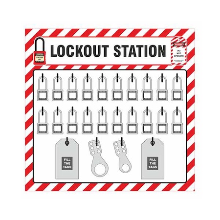 Zing Lockout Tagout Shadow Board, 22" H, 23" W 7802