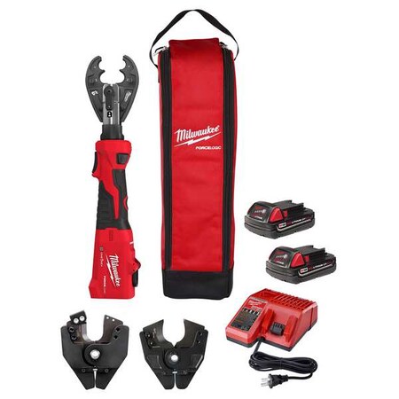 Milwaukee Tool M18™ FORCE LOGIC™ Cordless 6T Linear Utility Crimper Kit w/ O-D3 Jaw & Cutting Jaws 2978-OKIT