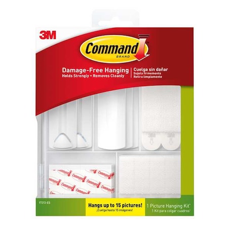 Command Picture Hanger, White, Plastic, PK3 17213-ES