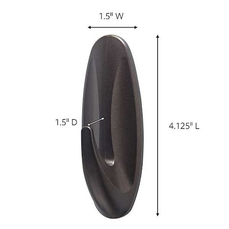 Command Hook, Bronze, Plastic, 1 1/2 in D 17083BZ-AWES