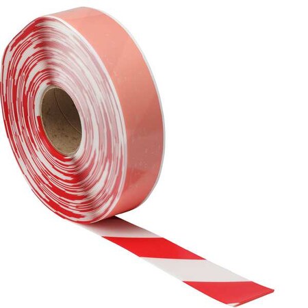 BRADY Floor Tape, Red/White, 2 inx100 ft, Roll 170070