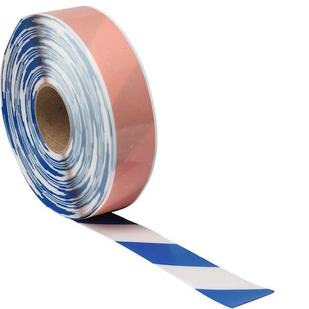 BRADY Floor Tape, Blue/White, 2 inx100 ft, Roll 170075