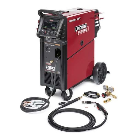 Lincoln Electric MIG Welder, Power MIG 260, Single-Phase, 208V AC, 230V AC, 460V AC, 575V AC K3520-1