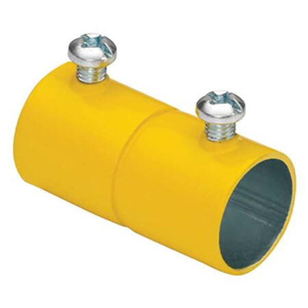 Bridgeport Fittings EMT Coupling, 1-1/4 in, Set Screw, Steel, Plain, Yellow 243-SY
