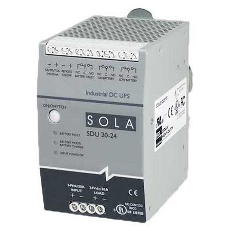 Solahd UPS System, 480VA, Standby, Out: 22.5V DC In: 22.5V DC SDU2024B