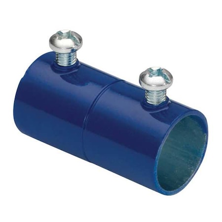Bridgeport Fittings EMT Coupling, 3/4 in, Set Screw, Steel, Painted, Blue 241-SBLU