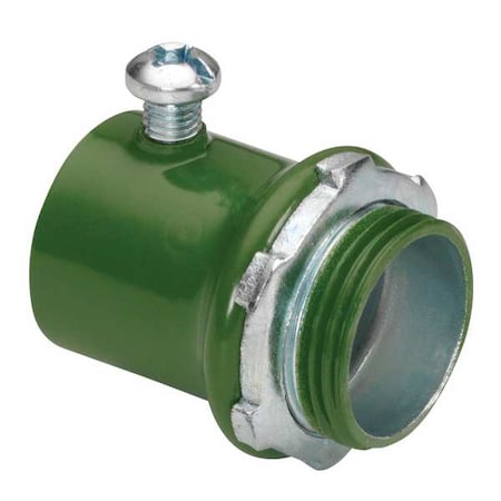 Bridgeport Fittings EMT Grounding Connector, 2-1/2 in, Set Screw, Steel, Painted, Green 236-SG