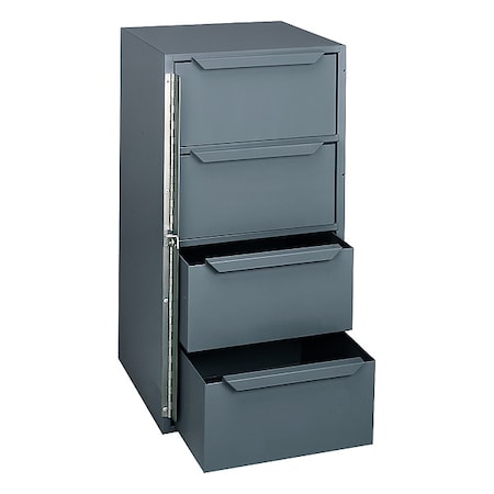 DURHAM MFG Storage Cabinet, Truck or Van, 24 1/2 in H, 12 5/8 in W, 12 1/8 in D, 4 Drawers, Steel, Gray 610-95