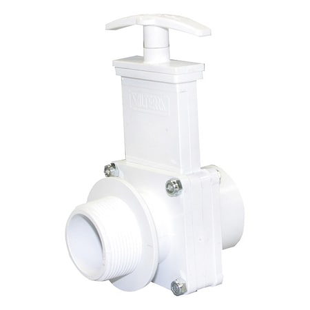 Valterra Gate Valve, Class 125, 1-1/2 In., PVC, Bonnet Style: Bonded 6108GR