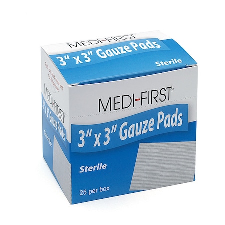 Medique Gauze Pad, Sterile, 12 Ply Cotton, PK25 61273