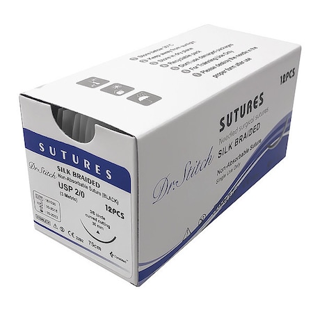 Dr.Stitch Training Sutures with Thread, Silk, 2/0 DS-0001