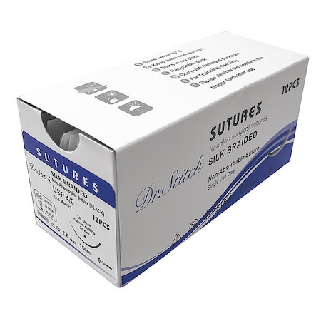 Dr.Stitch Training Sutures with Thread, Silk, 4/0 DS-0003