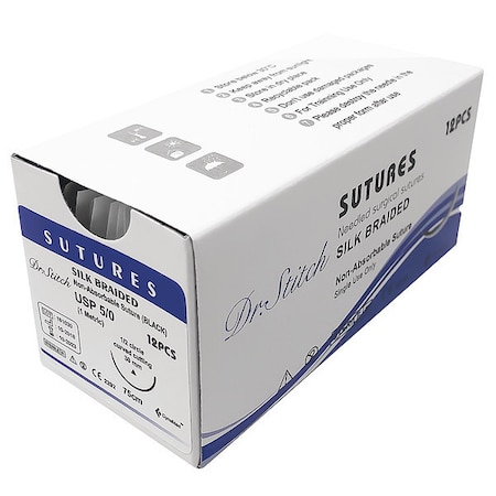 Dr.Stitch Training Sutures with Thread, Silk, 5/0 DS-0004