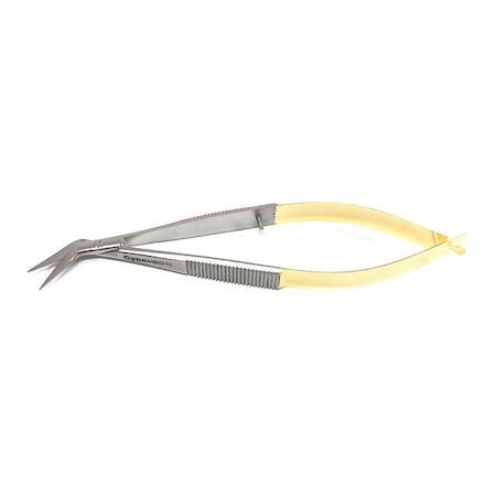 Cynamed Micro Sprng Scissor, Gold Hand, Angled, 4.5 CYZR-0362
