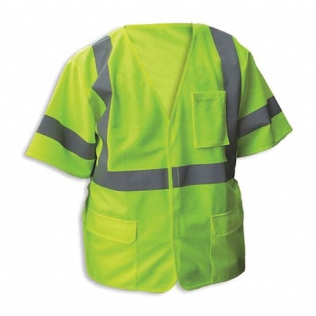 Jaydee Enguard Safety Vest, Lime, Cls3, Slv Stripe, XL SV-525V-XL