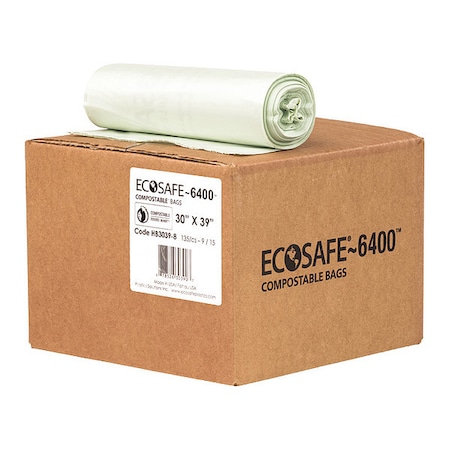 Ecosafe-6400 45 gal Trash Bags, 39 in x 30 in, 135 PK HB3039-8