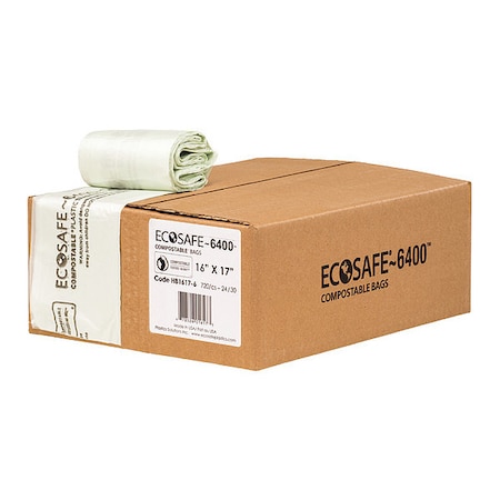 Ecosafe-6400 2.5 gal Trash Bags, 17 in x 16 in, 720 PK HB1617-6