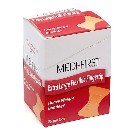 Zoro Select Fingertip Bandages, 3" L x 1.75" W, PK25 61773