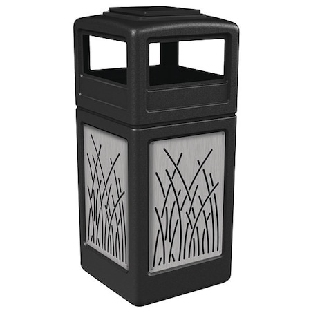 Commercial Zone Products Waste Bin Ashtray Lid SS, Black 42 gal. 733016199