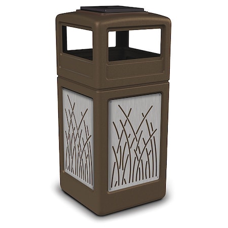 Commercial Zone Products Waste Bin Ashtray Lid SS, Brown 42 gal. 733016299