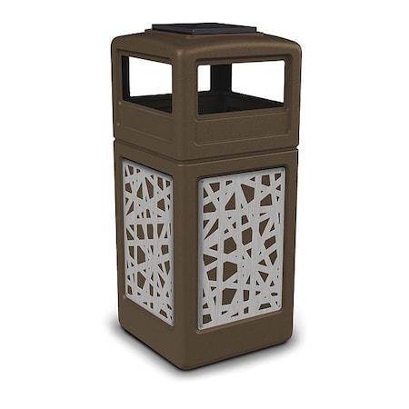 Commercial Zone Products Waste Bin Ashtray Lid SS, Brown 42 gal. 733026299