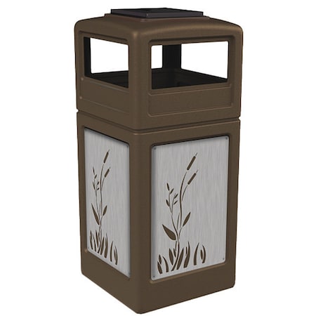 Commercial Zone Products Waste Bin Ashtray Lid SS, Brown 42 gal. 733096299