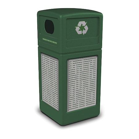 COMMERCIAL ZONE PRODUCTS 42 gal Recycling Bin, Green, Stainless Steel 746106099