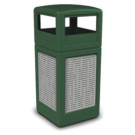 Commercial Zone Products 42 gal Square Outdoor Can, Green, Stainless Steel 732906099